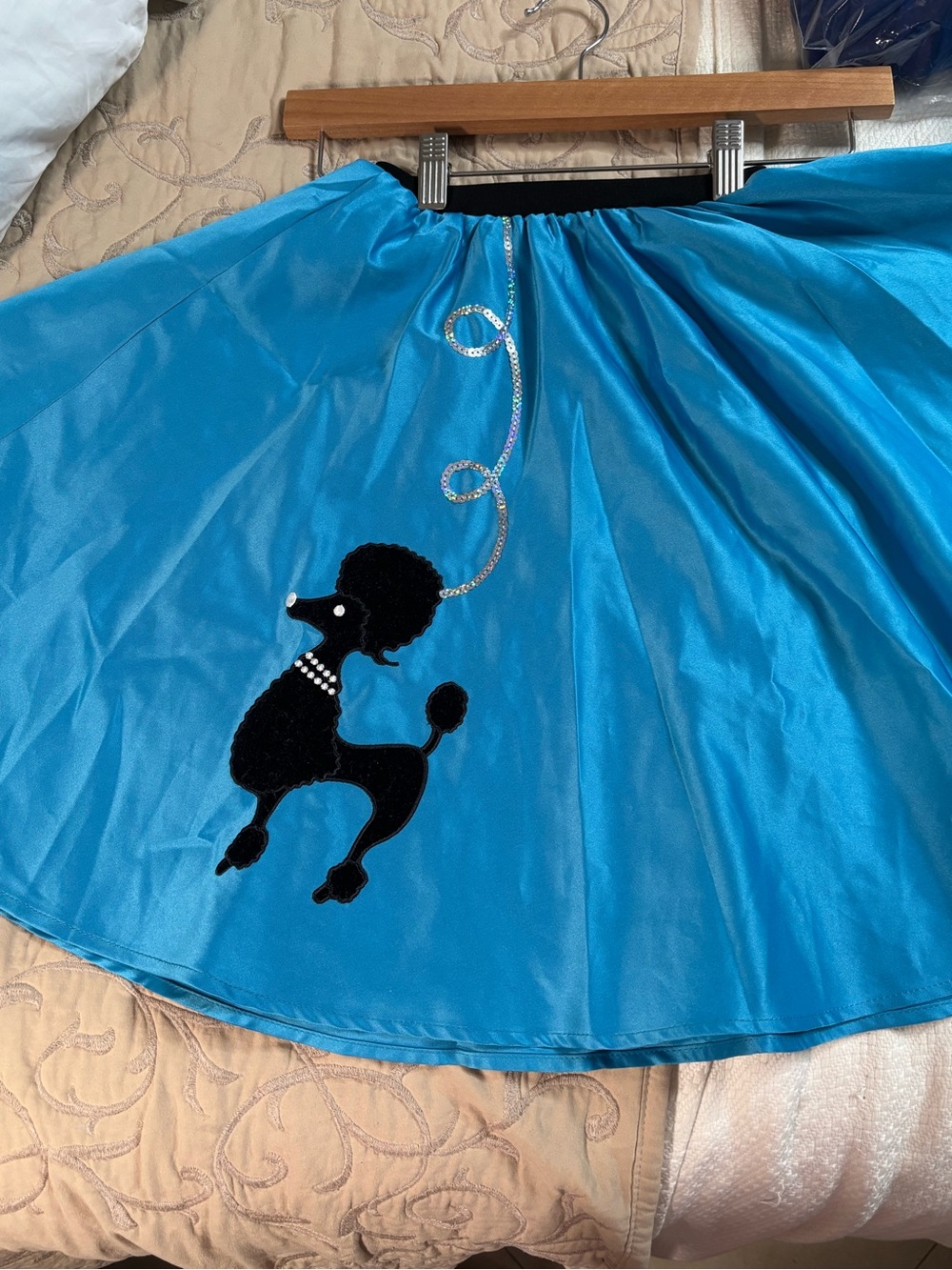 Blue Vintage-Inspired Poodle Circle Skirt girls costume size 10-12